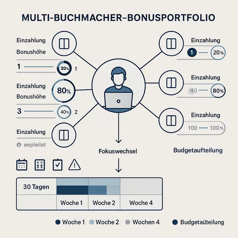 Multi-Buchmacher-Strategie - Intelligente Verteilung von Boni über mehrere Anbieter