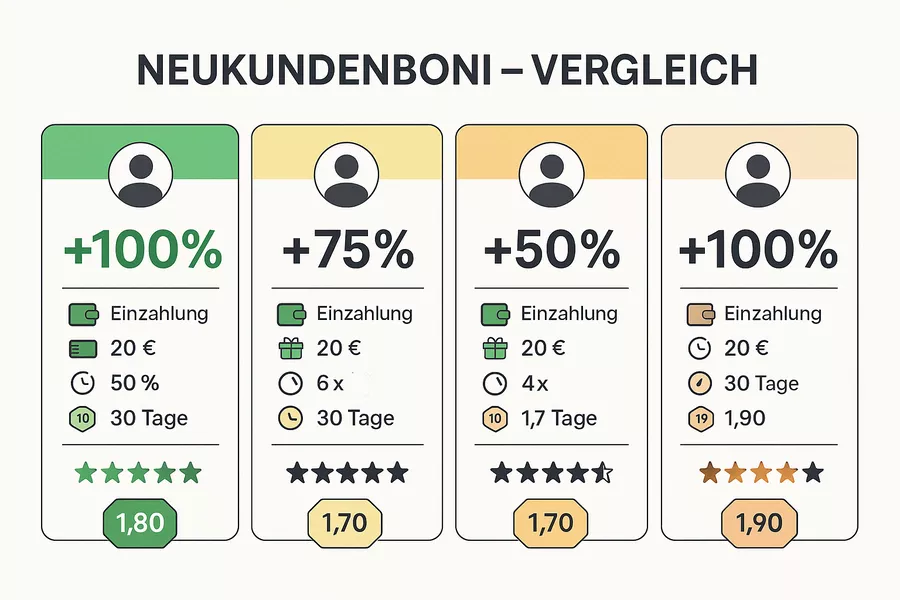 Neukundenboni Vergleich - Beste Willkommensboni der Buchmacher für WM 2026